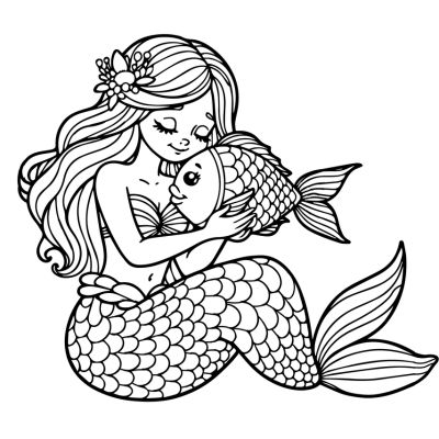 A bela sereia e seu peixe