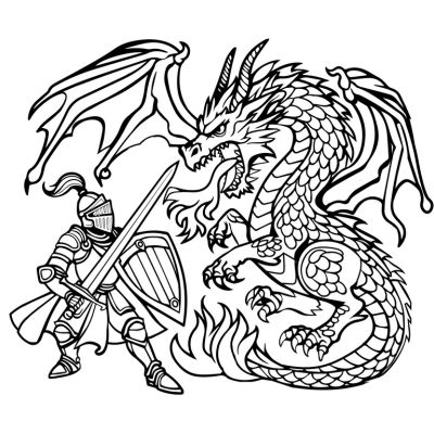 Dragão contra cavaleiro