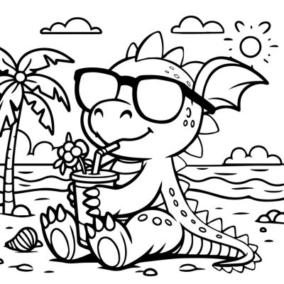 Dragão na praia