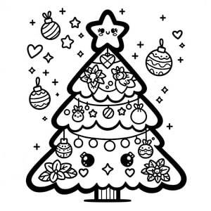 Árvore de Natal kawaii