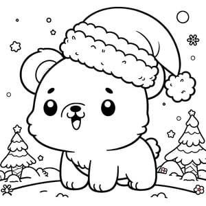 Urso de Natal kawaii